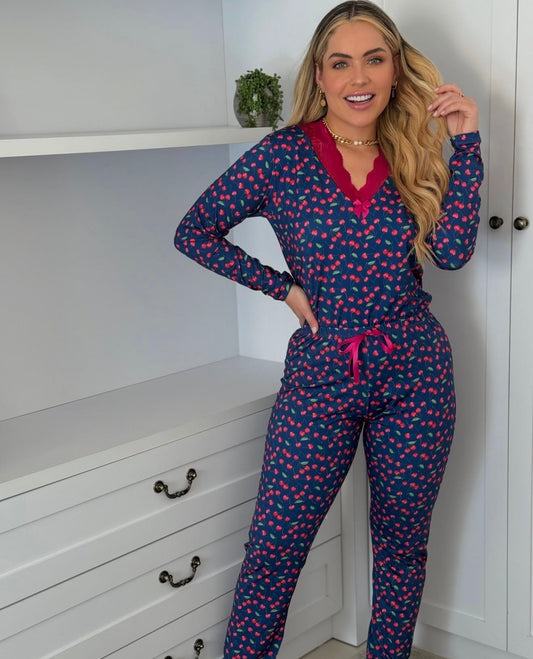 Cherry Kiss Long Pajama Set